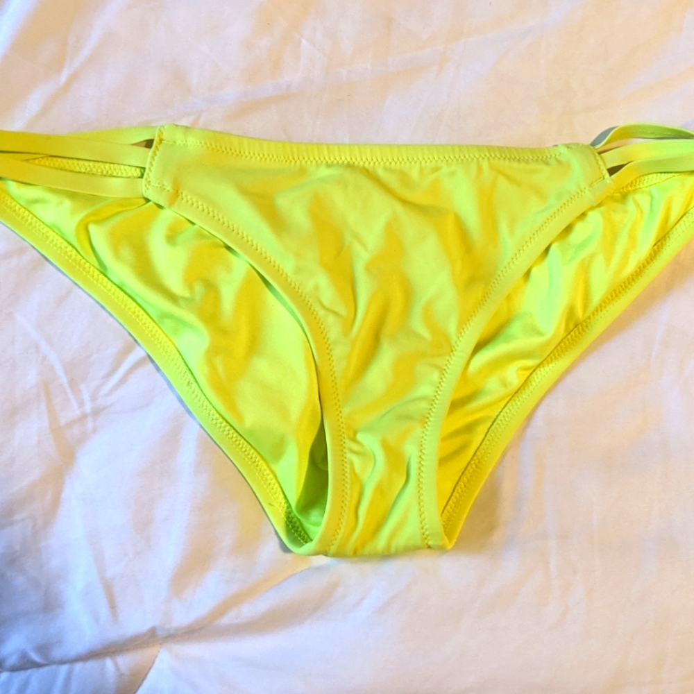 Victoria's Secret Neon Yellow Swim Bottoms LARGE